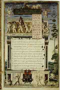 Portada de la obra De rerum natura. Copia del manuscrito encontrado en
1417, con el escudo de armas de Sixto IV
