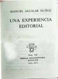 Una experiencia editorial. Manuel Aguilar