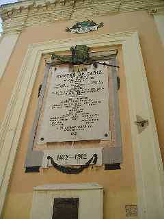 Oratorio San Felipe Neri: Placa en honor a las Cortes de Cádiz