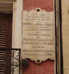 Placa en honor a Juan de la Cuesta