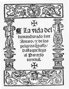 Vida de San Amaro. Juan de Junta, 1552