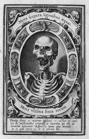 1570: Mors ultima linea rerum. Posiblemente publicado por Philips Galle